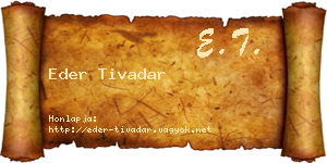 Eder Tivadar névjegykártya